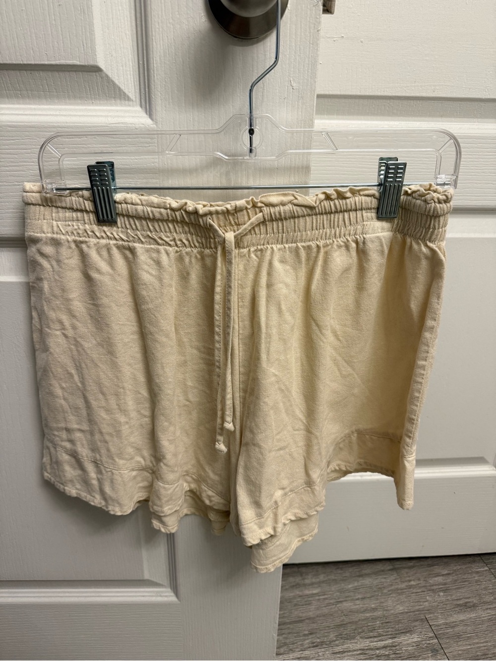 Vanilla Star Cream Drawstring Athletic Shorts